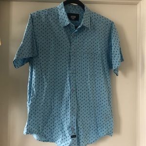 Hype paisley slim fit short sleeve button up